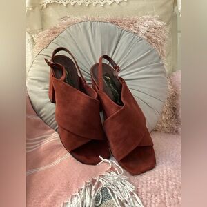 Opening Ceremony Rust Suede Sandals